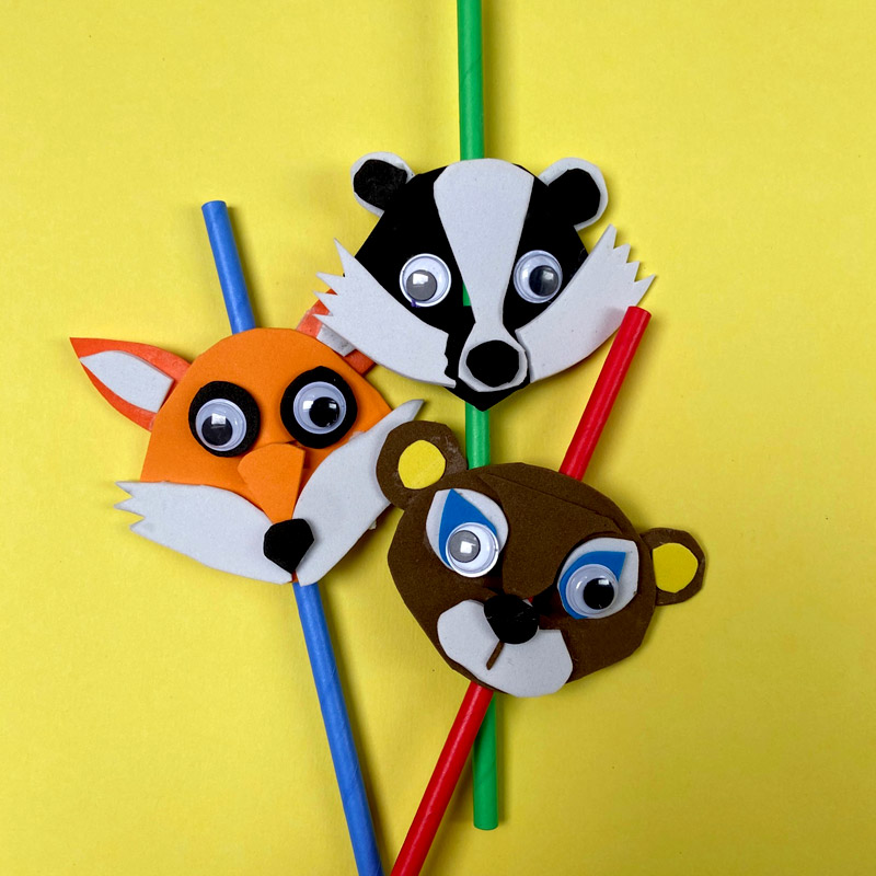Funky Foam Forest Creatures Drinking Straws